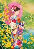Epoch Jigsaw Beautiful Figure X 53 with and Score Ticket 500-piece Puzzle, Illustration/Art, Haruyo (38 Cm), 06-089, Glue, Spatula,