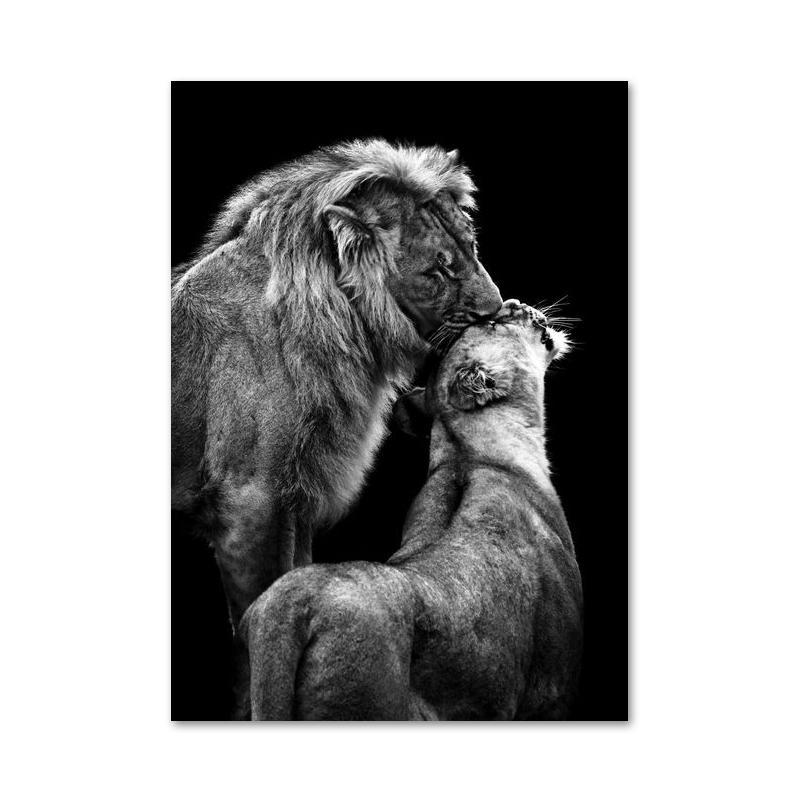 Черно-белые животные львы картина маслом современные холсты постеры и принты настенная художественная картина для гостиной Cuadros украшение дома