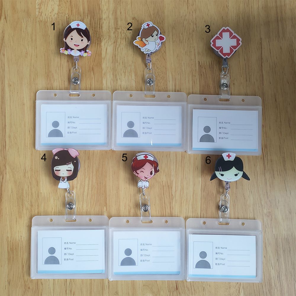 Канцелярские товары для офиса Держатель для ID-карты Медсестра Врач Горизонтальный держатель для карт Выдвижной бейдж-катушка