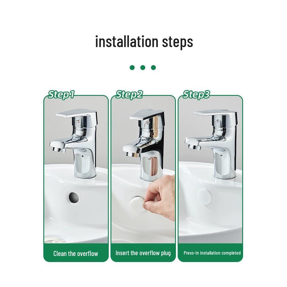 Заглушка переливного отверстия раковины - Пробка для умывальника и крышка-уплотнитель