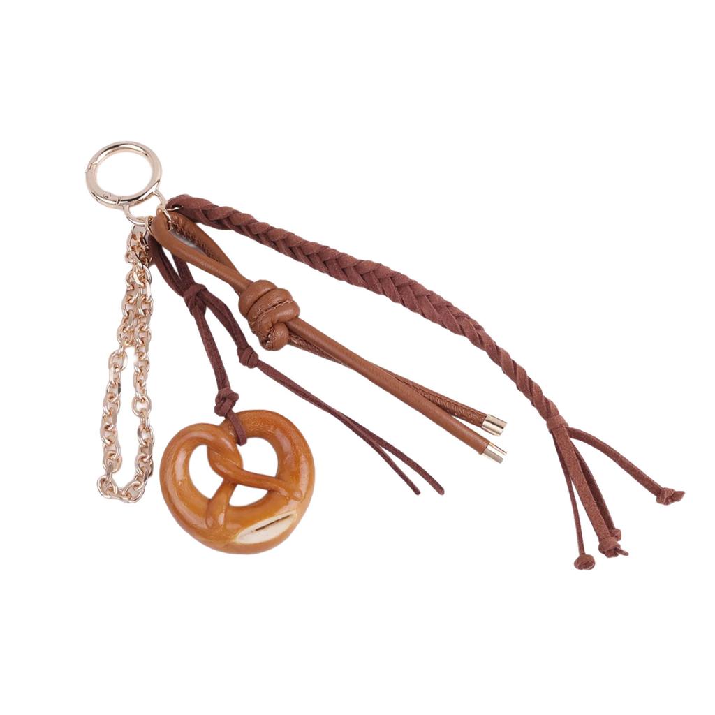 Стильный миниатюрный брелок для ключей на тему еды, украшение для сумки с плетеным шнурком, аксессуары для сумки для повседневного практического использования