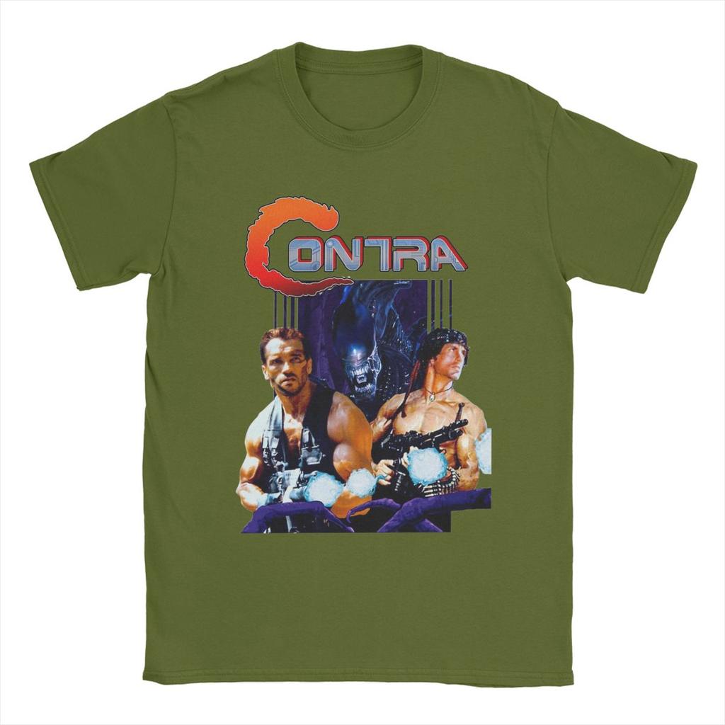 Мужская футболка Contra Movie Игра Одежда из чистого хлопка Новинка Футболка с коротким рукавом и круглым вырезом Футболка с принтом