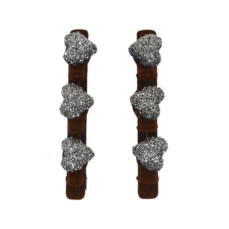 Exquisite New Fashion Sparkling Crystal Stone Hairpin 3 Flower Hair Clips For Women Braided Hair Duckbill Hair Claw Headwear