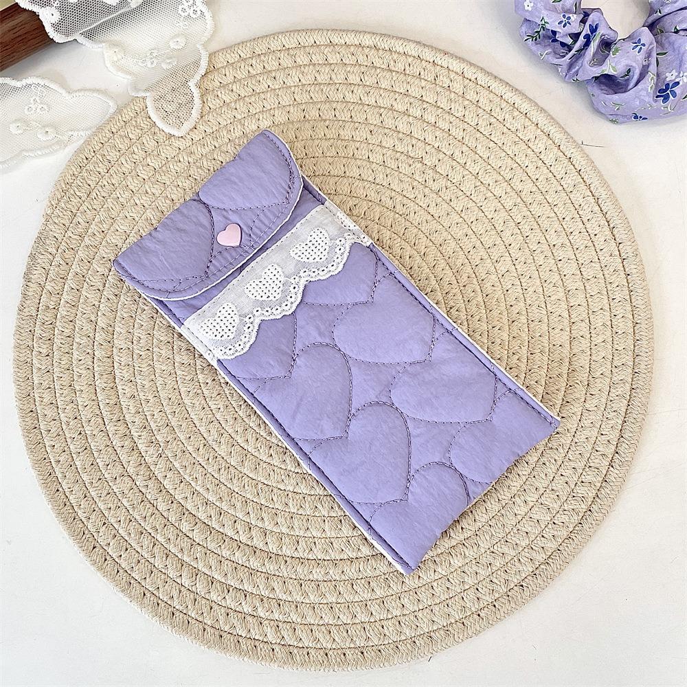 Sweet Lovely Eyeglasses Case Korean Style Cute Pencil Case Cotton Glasses Storage Bag Student