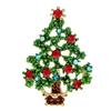Cute Green Paint Christmas Tree Brooches for Women Fashion Gift Pins Jewelry Dress Sweater Accessories New Arrival