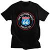 Мужская футболка на заказ "Мать Дорог" Route 66, с коротким рукавом, хлопковая, повседневная, свободного кроя