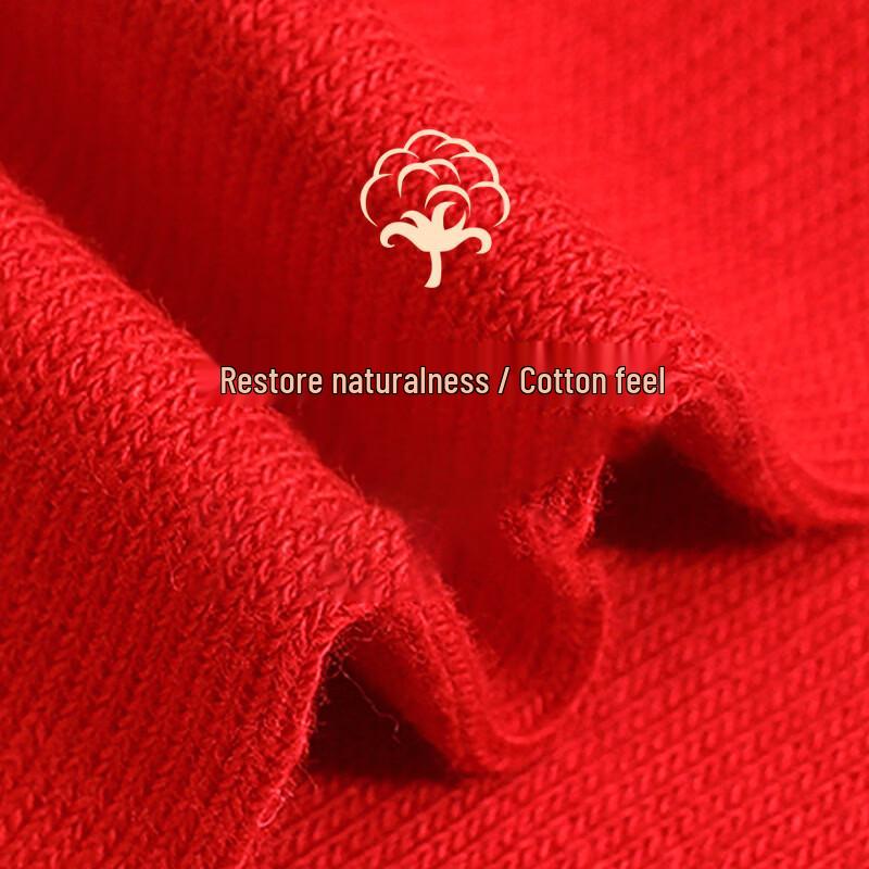 LangSha Lucky Red Cotton Crew Socks