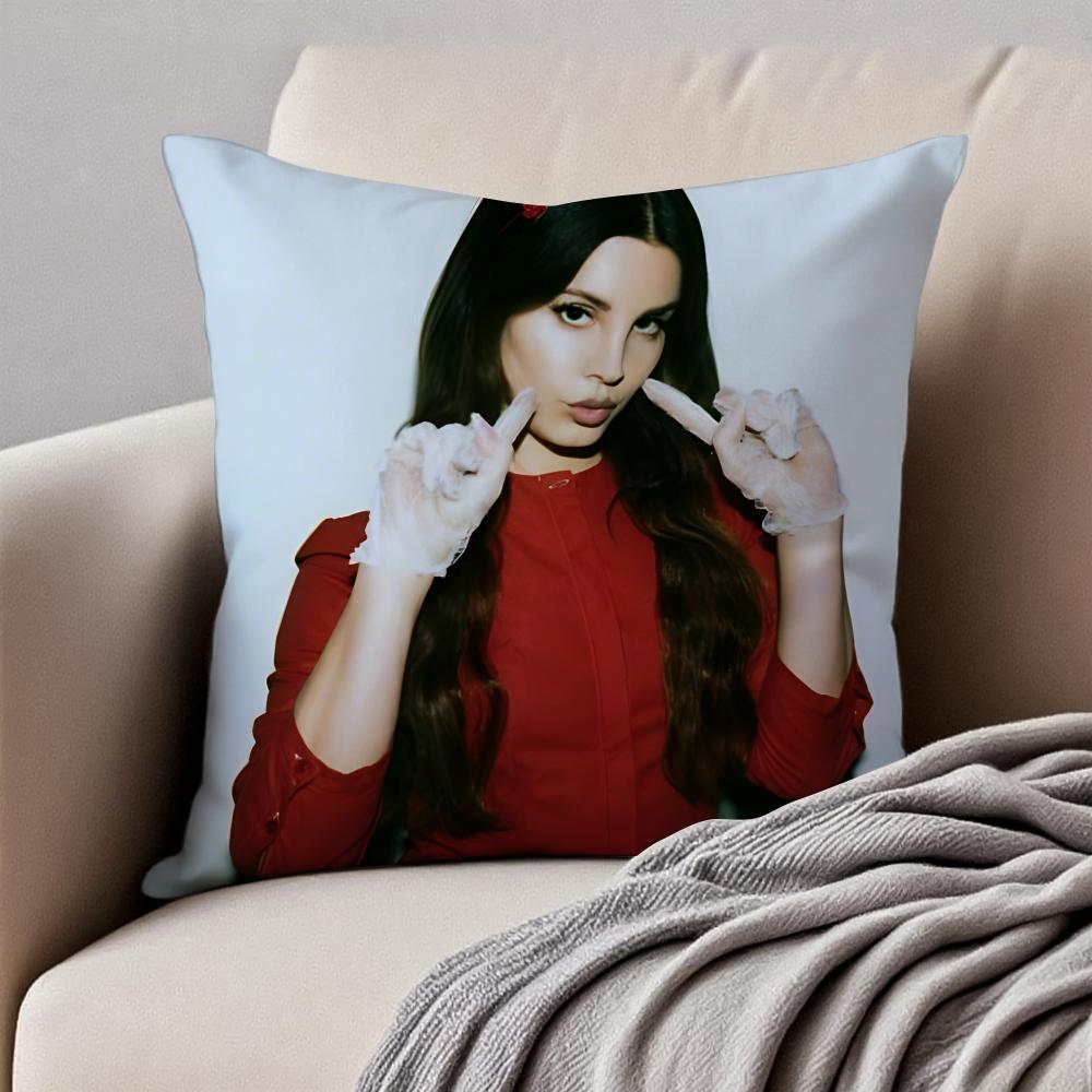 LLana Del Rey Cushion Cover Pillowcase Antidustmite Invisible Zipper Short Plush Sofa Cushion