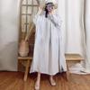 Женские японские свободные платья нерегулярной формы, весеннее однотонное винтажное женское платье с круглым вырезом на пуговицах