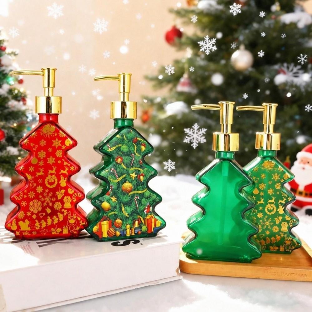 Portable Pump Lotion Bottle Reusable Refillable Pump Bottle Soap Dispenser Christmas Decor