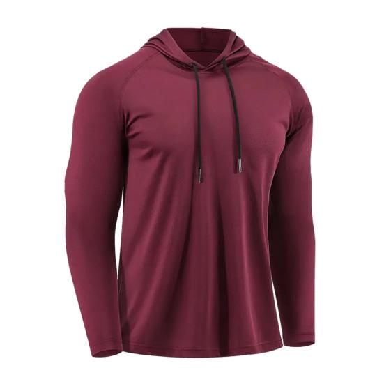 Мужская спортивная худи быстросохнущая с капюшоном фитнес-топ облегающего кроя с длинным рукавом тренировочный пуловер беговая футболка для спортзала, пробежек, тренировок