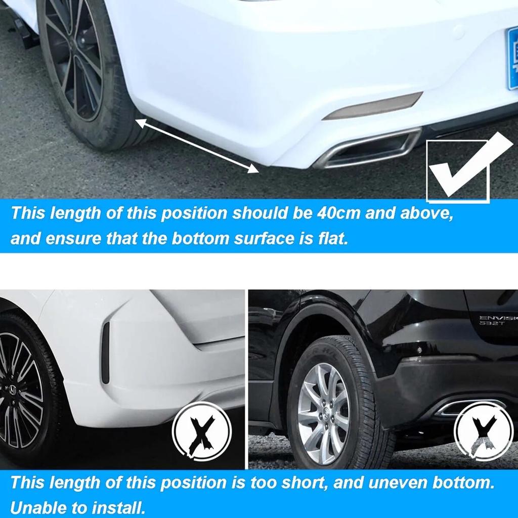2PCS 40CM Rear Bumper Canards Splitter Side Spoiler Cover Trim Sticker Universal For BMW F30 F31 F32 F33 F22 Car Accessories