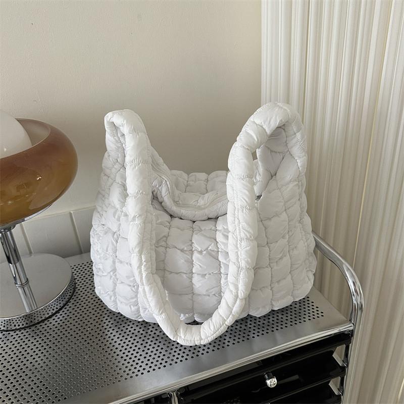 Трендовая большая сумка-тоут «Облако» для женщин в черном, белом, хаки, фиолетовом и зеленом цветах, модный стиль