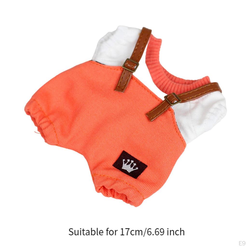 17cm Plush Doll Clothes Cute Accessories Comfortable Costumes Stylish Overalls