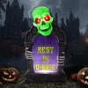 JOYFY Хэллоуин Кладбище Надгробные украшения Уличный светящийся скелет Надгробный камень 16,5" Пластиковый светодиодный надгробный камень Страшный дом с привидениями