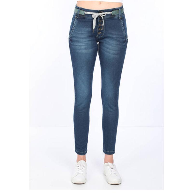 Женские Джинсы Без Бретелек Темно-Синие