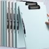 Durable A4 File Folder Clipboard with Pen Holder Letter Size Writing Splint Metal Clip Plastic Writing Clipboard for Students