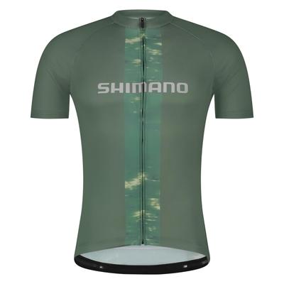 SHIMANO Велоджерси с логотипом, джерси с коротким рукавом, зеленая, S, рекомендовано (Европейский размер) рост 167-173см