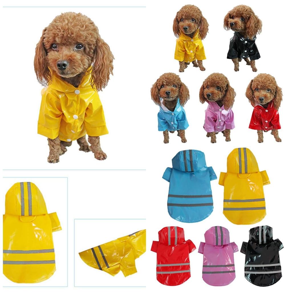 Pet PU Raincoat Dog Raincoat Small Medium Dog Reflective Snowproof Puppy Clothes
