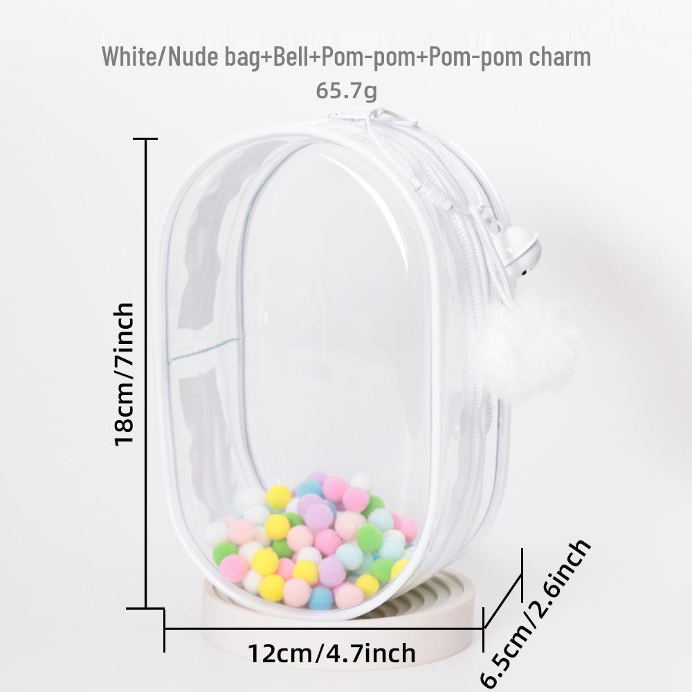 High-Transparency Thickened PVC Cotton Doll Storage Bag - Dustproof, Cute, Hanging, Transparent Q Round Design