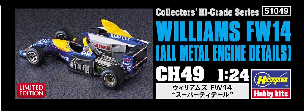 Hasegawa Williams FW14 Супердетализированная пластиковая модель CH49 1/24