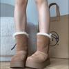 Side Zippered Snow Boots for Women with Plush Autumn and Winter Versatile Thick Soles and Elevated Short Boots