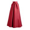 Женская осенняя юбка-макси из искусственного атласа длиной до пола, однотонная юбка с карманами и высокой талией, элегантная винтажная повседневная длинная юбка-халат большого размера