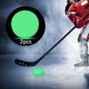 2x Ice Hockey Puck Glow In Dark Luminous Game Supplies Self Illuminating Indoor for Kids Adults