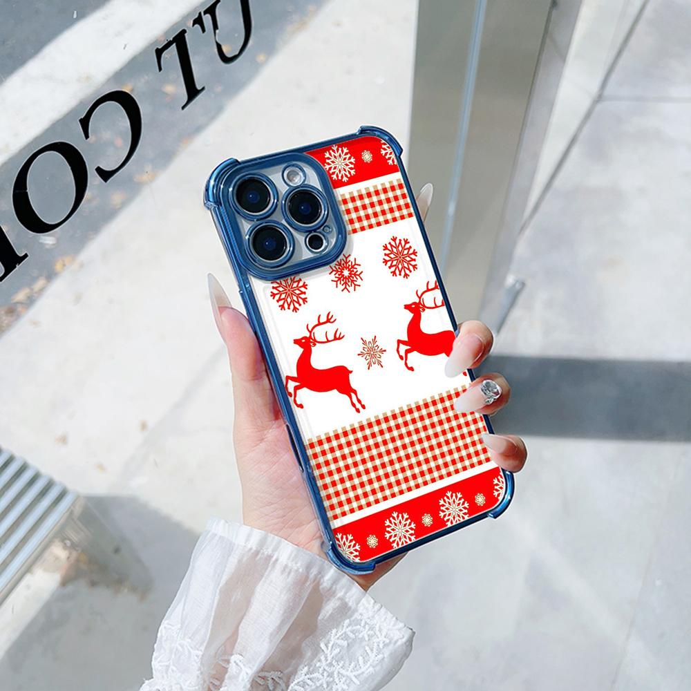 Чехлы для телефонов Ae112 Merry Christmas art из гальванизированного ТПУ для Xiaomi 11 Lite 5G Redmi Note 13 11 Pro 12C 9S 14C Huawei P40 с защитой на четыре угла