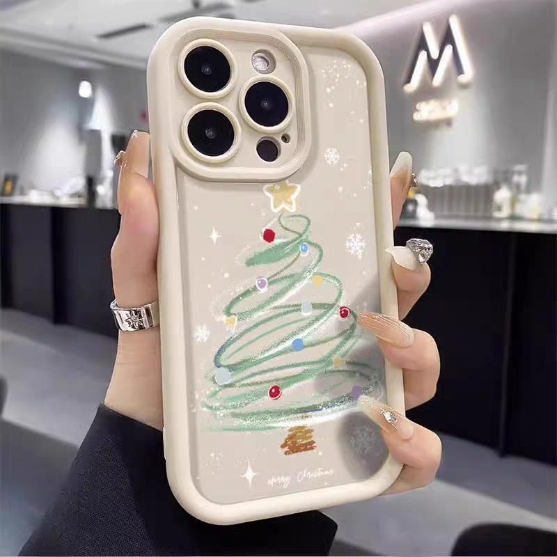 Мультяшный Рождественский Чехол Для IPhone 11 14 15 Pro Max 13 12 Mini X XR XS Max 6 6S 7 8 Plus Новогодний Подарок Силиконовый Защитный Чехол