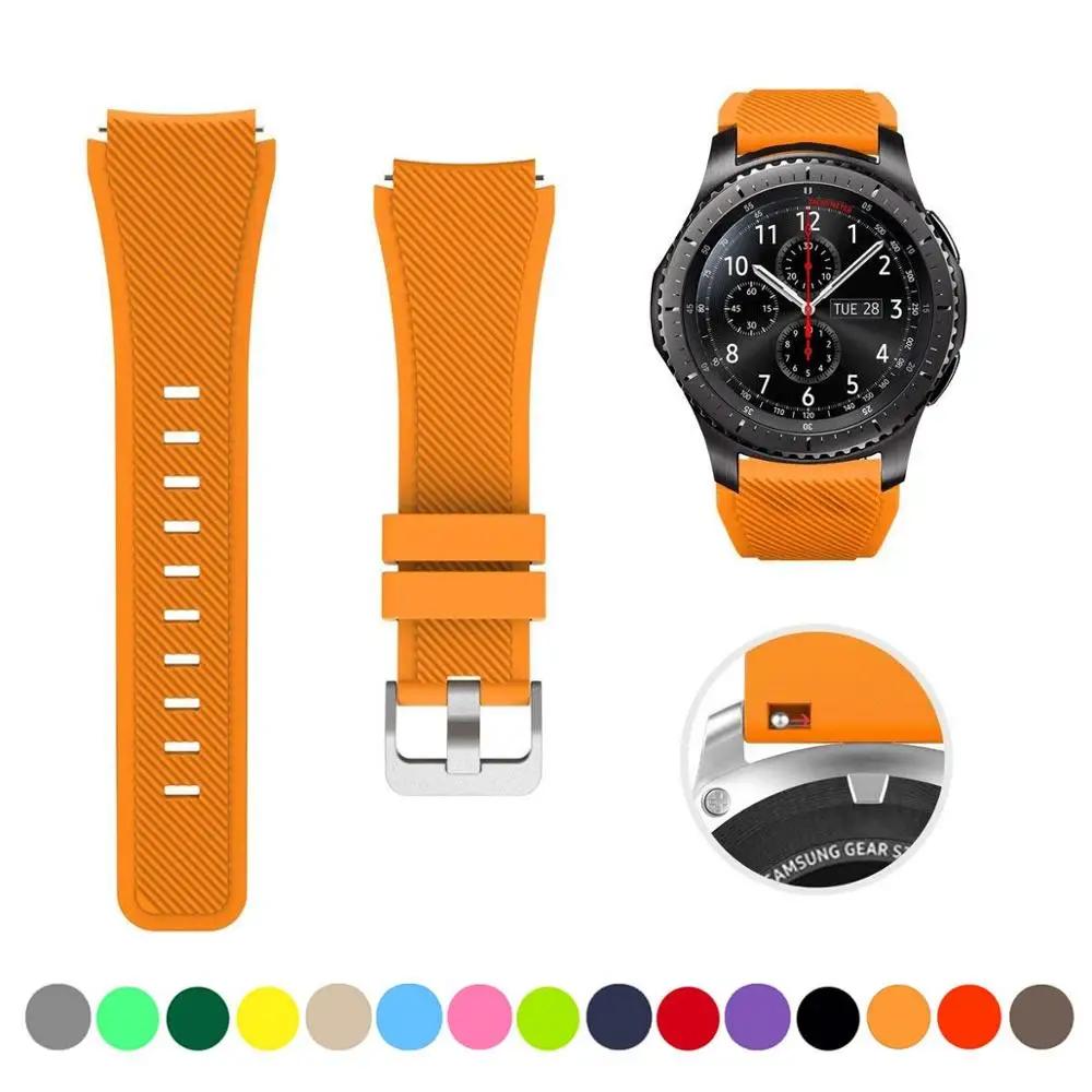Ремешок 20 мм 22 мм для Samsung galaxy watch4 44 мм/40 мм 5 pro active 2 Gear s3, силиконовый браслет Correa, браслет Huawei Watch gt2/3/2e
