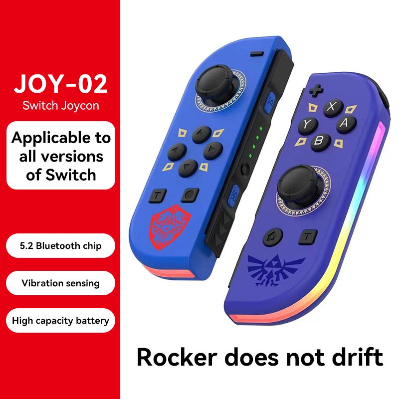Контроллер Joy BT 5,2 RGB со светодиодным переключателем L/R, джойстик для Switch/Lite/Oled геймпадов JoyCon, джойстик с двойной вибрацией
