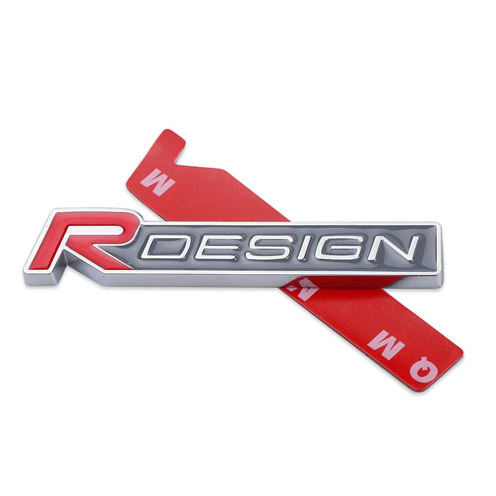 1pc 3D Metal Car Badge Sticker Gutter Body Trunk Decor Car Accessories For Volvo Rdesign AWD S40 S60 S70 S80 S90 V40 V50 V60 V70