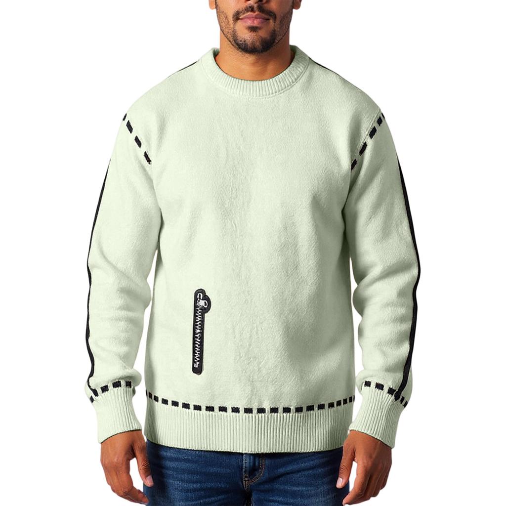 Men's Fashion Knitting Pullover Long Sleeves Loose Round Neck Sweater