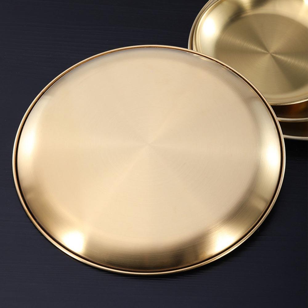 Thickened Dinner Plate Rustless Steel Steel Tray Dishwasher Food Plate Dining Meal Serving
