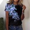 Round Neck Short Sleeved Women's Summer Loose Casual 3D Printed Short Sleeved T-shirt