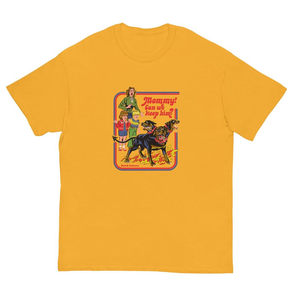 Mommy, Can We Keep Him? T-Shirt – Retro Horror Graphic Unisex Tee up to 5XL