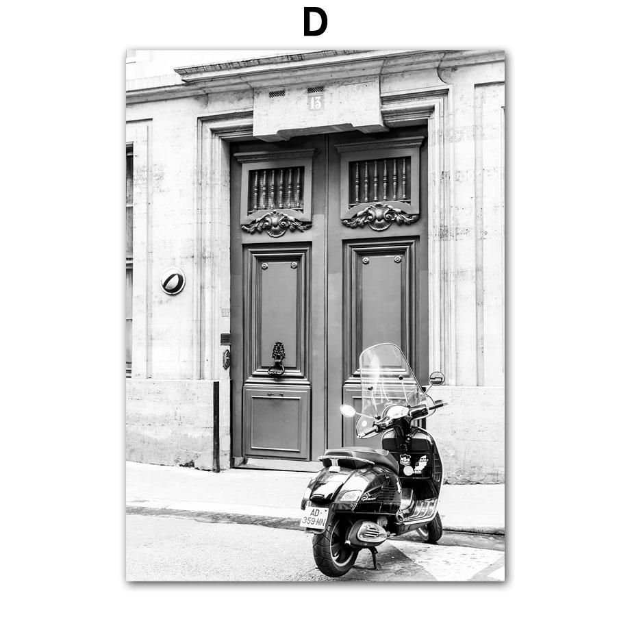 Paris Tower City Landscape Black White Vintage Wall Art Canvas Painting Nordic Posters And Prints Wall Picture Living Room Decor