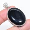 Natural Black Onyx Gemstone 925 Sterling Silver Jewelry Pendant 1.97" A9e34