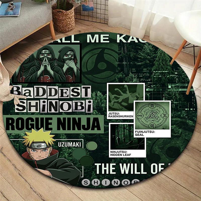 Naruto Round Area Rug Carpet Rug For Living Room Bedroom Sofa Playroom Decor Nonslip Floor Mat