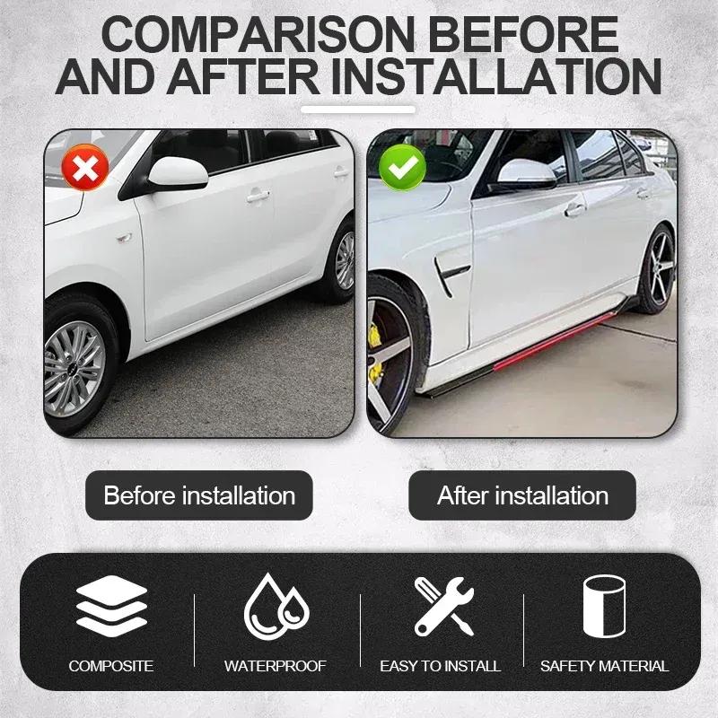 Hot Sale Car Side Skirt Adjustable Bumper Carbon Fiber Modifiedextension Rocker Plate Lip For Kia For Ford For Mazda For BMW
