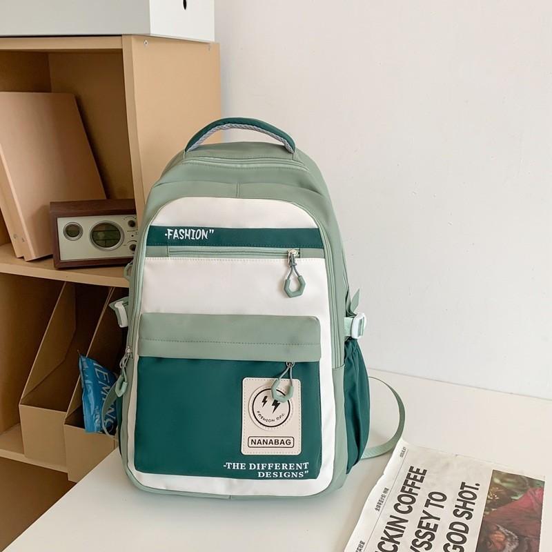 Ретро Рабочий Стиль Большой Вместимости Рюкзак Женский Корейская Версия Школьники Color-blocking Модный Сумка через Плечо Мужской Дорожный Рюкзак