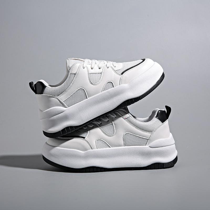 Маленькие белые туфли женские 2024 весна новая корейская версия мода толстая подошва повышенная сетка воздухопроницаемость повседневные универсальные кроссовки