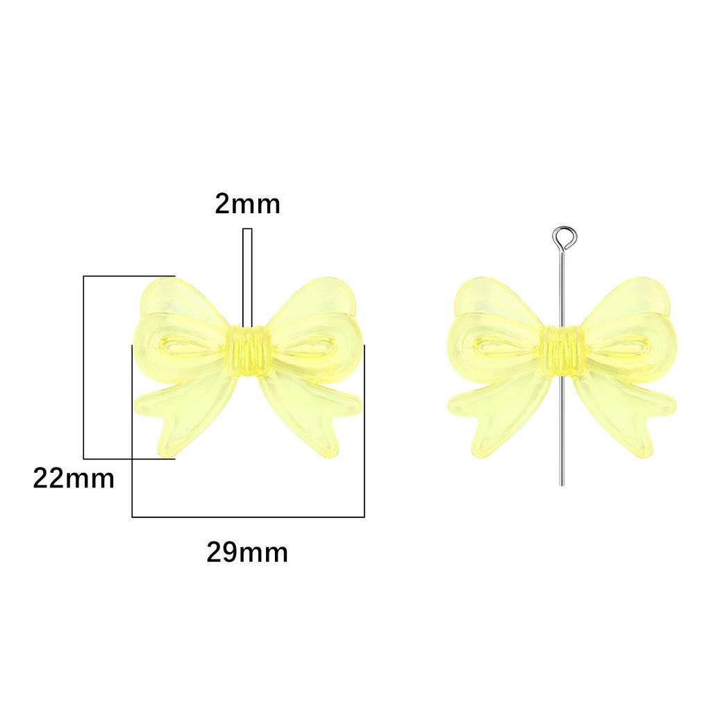 4Pcs Plastic Acrylic Shiny Color Butterfly Bowknot Bows Beads Charm for Necklace Bracelet Earring Hair Ornaments Making DIY Jewelry Accessories