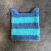 Ears Design Cats Knit Cap With Stripe Style For Daily Cold Weather Outdoor Use