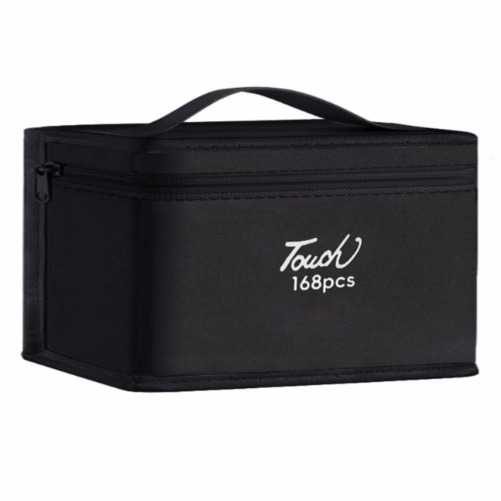 Черная сумка-пенал для маркеров Огромное отделение на молнии Органайзер для художественных маркеров Сумка-портмоне Функциональное хранение