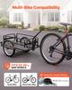Bike Cargo Trailer 40 kg Load 2-in-1 Pushcart Folding Bicycle Wagon, Heavy-Duty Cart with 406 mm Wheels, Reflectors, Carbon Steel Frame, Foldable