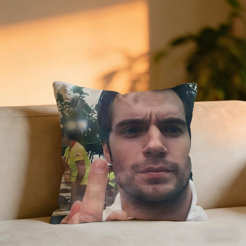 Henry Cavill Cushion Cover Cozy Velvet Throw PillowSoft Warm Cushion For Sofa Bed