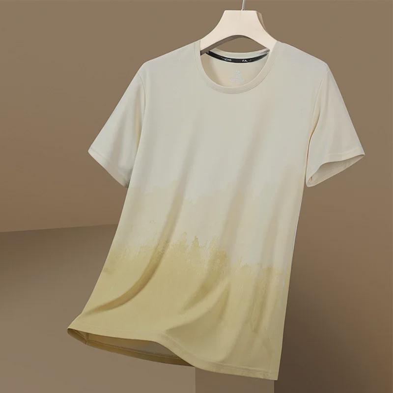 Мужская футболка Gradient Quick-Dry Ice Silk Mesh с короткими рукавами, дышащая, тренд лета 2023 года.