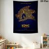 Sonic Hedgehog Movie Poster Tapestry Wallmounted Background Cloth Background Cloth Christmas Gift Wall Decoration